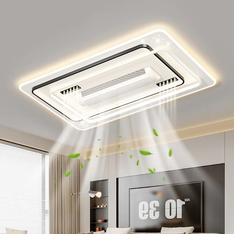 Bladeless Bedroom Roller Type Ceiling Fan Light Home Ceiling Fans with LED Lights Remote Control Living Room Ceiling Fan Lamp