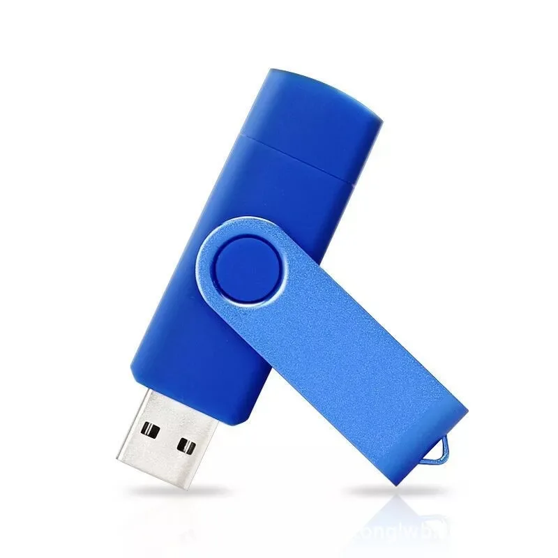 Custom OTG U disk creative mobile phone swivel flash drive dual-use double plug metal memory high speed usb