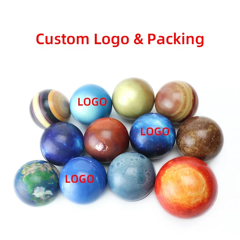 Planet Ball Ball Galaxy Pattern High-Density Foam Stress Balls Hand Exercise Gadgets Kids School Carnival Reward Party Bag Gift