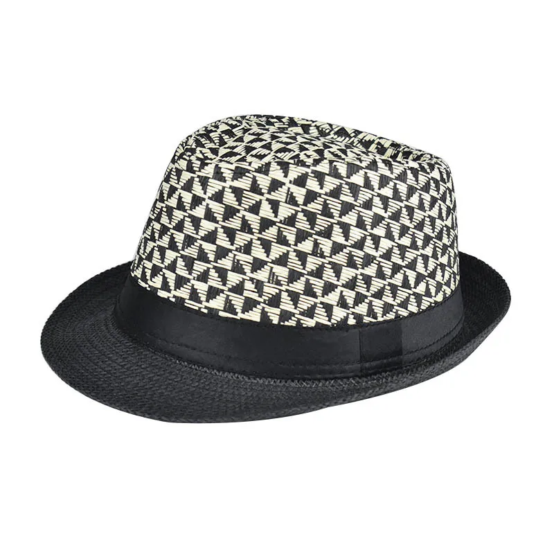 Wholesale Fashion Lady Fedora Trilby Plaid Gangster Cap Straw Panama Hat Men Women Spring Summer Autumn Beach Paper Jazz Hats