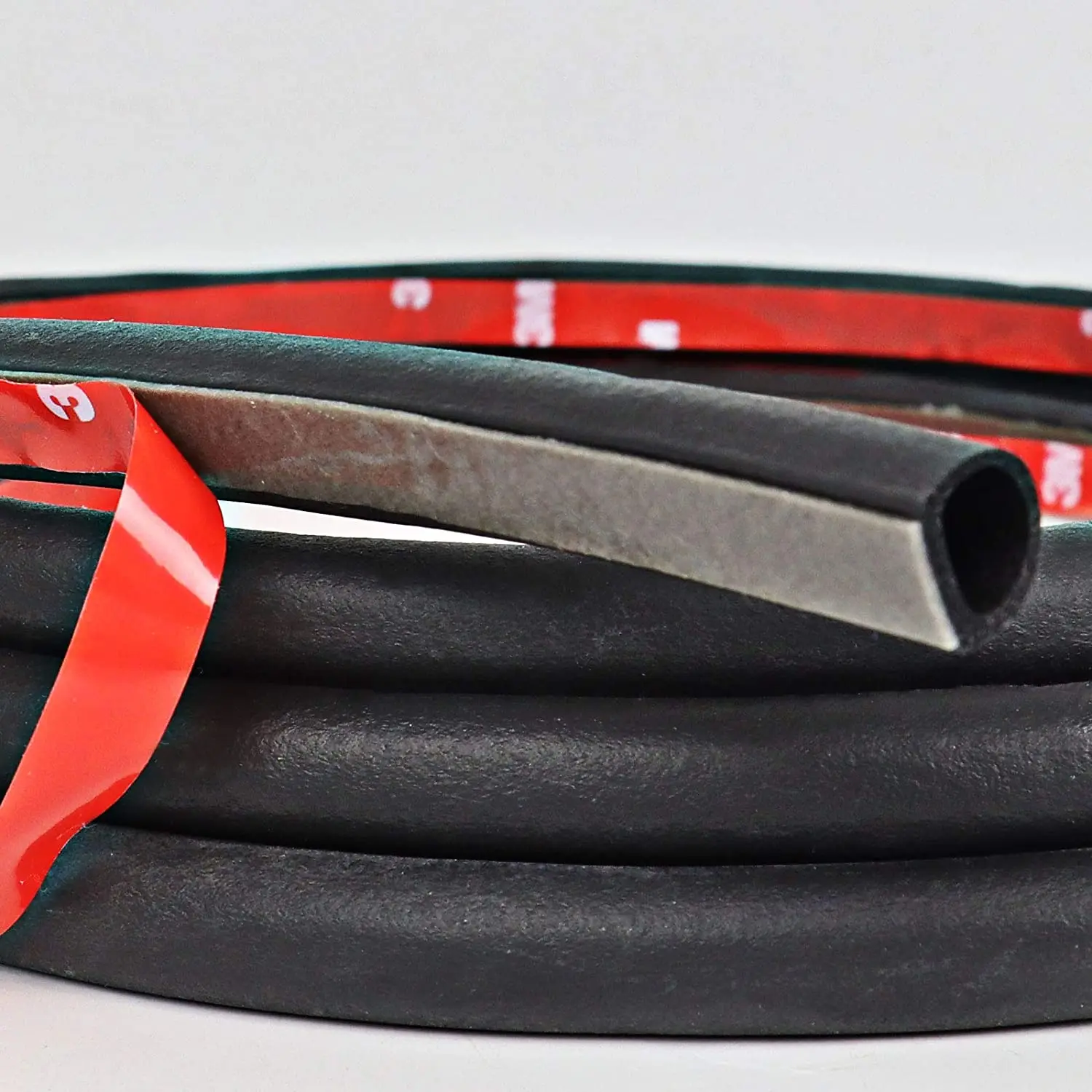 D-Shape Car Door Rubber Seal Strip,Black Automotive Weather Stripping with Self-Adhesive to Reduce Noise and Water-Leaking