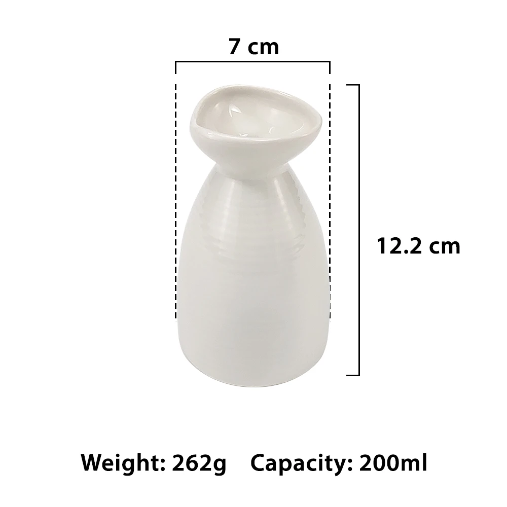 Wholesale Japanese Custom Ceramic Sake Set Drinkware Black Sake Bottle Cup Pitcher Pot Set Black White