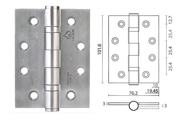 UNITY Modern Heavy Duty Phosphor Ball Bearing Ce Door Hinge Fire Rated Stainless Steel Door Hinge