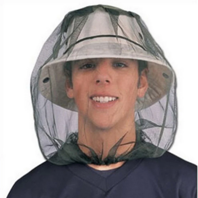 RTSJY-679 Outdoor camping tent mosquito bug insect bee mesh head net hat for sleeping