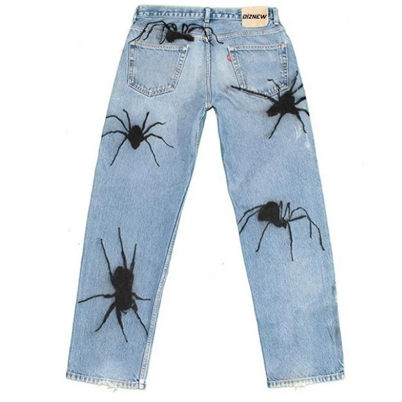 DiZNEW Custom Your Own Digital Printed Denim Pants  All Cotton Straight Leg Men Jeans