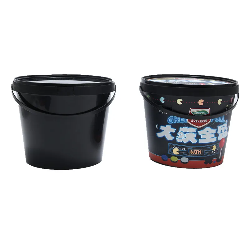
Bucket for Yogurt Ice Cream Cookies Candy Nuts Container Round PP IML Food Grade Plastic Hot Sale 4L with Lid and Handle 