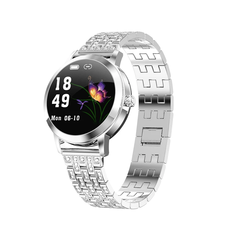  Лидер продаж женские умные часы со стразами reloj LW10 с пульсометром кровяным давлением