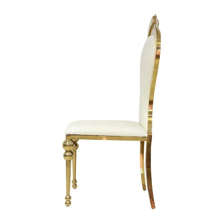 Gold Metal Dining High Back Wholesale Party Chairs Wedding Banquet Chairs Event Wedding