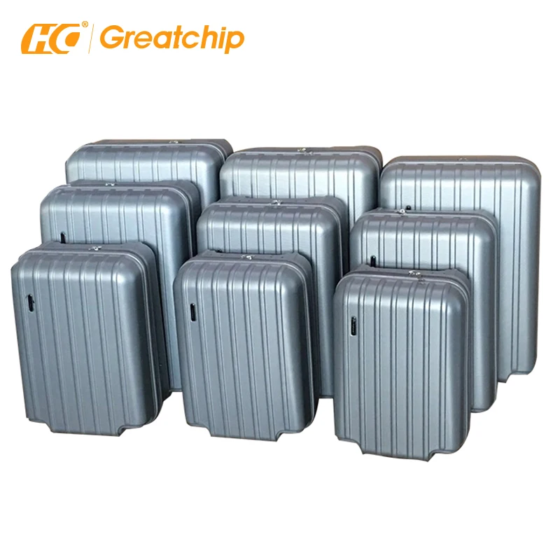 Factory 12 pcs set Suitcase Spare Parts Semi-finished ABS Luggage with 4 spinner wheels zipper lock telescopic trolley