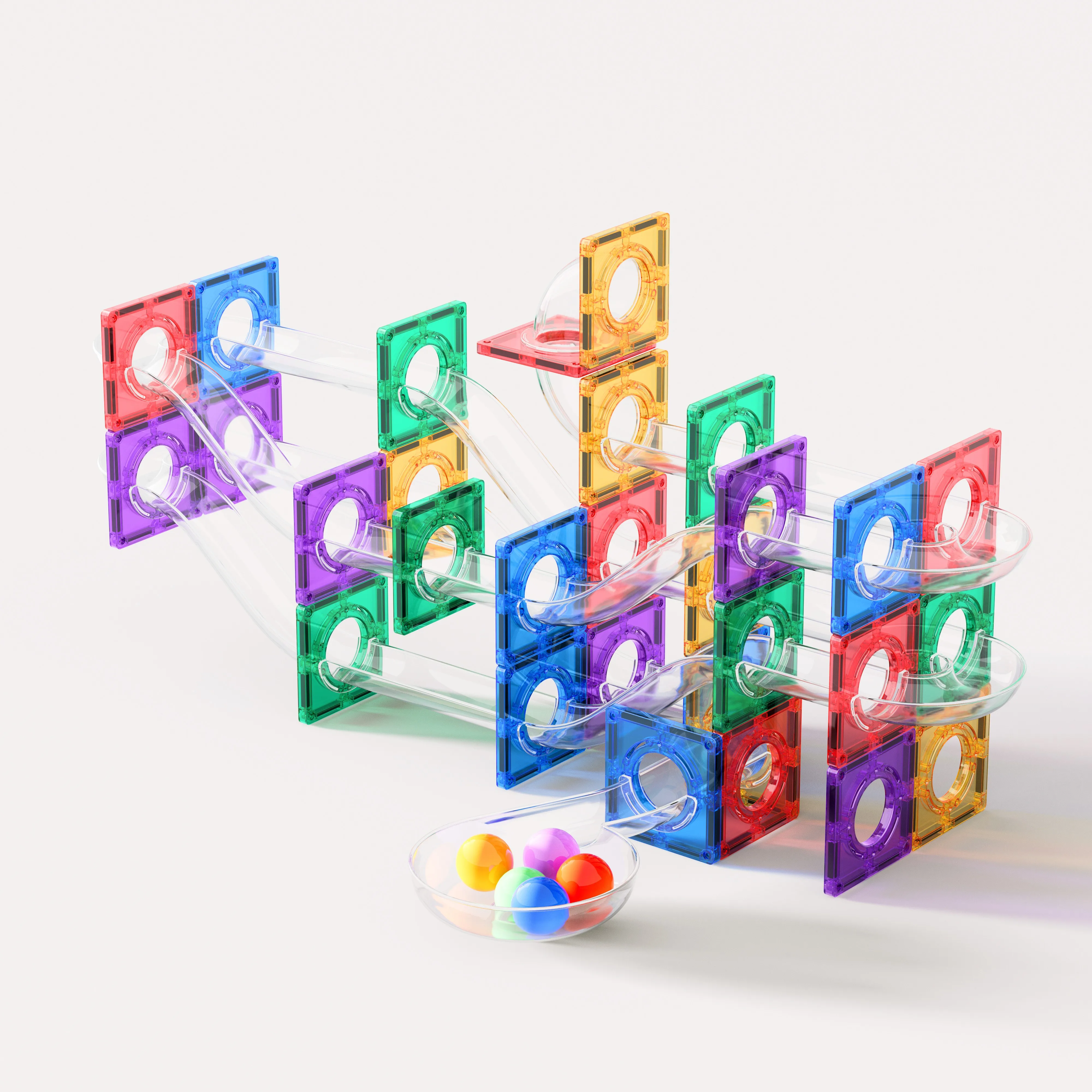High Quality Colorful Magnetic Tiles Marble Run 100pcs Magnetic Building Block 3d Magnetic Building Tiles