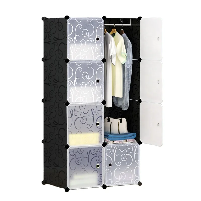 hot item Portable Black Wardrobe Closets 16 Cubes Storage Organizer, Clothes Dresser, Closet Storage Organizer
