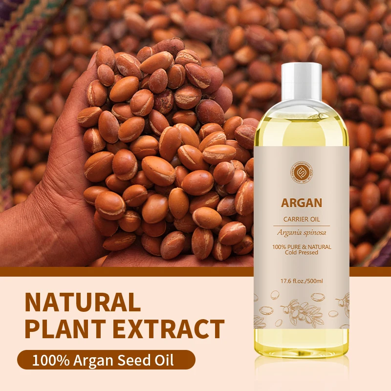 Organic Argan Oil Morocco For Hair - 100% Pure Natural Argania spinosa Seed Cold Pressed | Private label 500ML