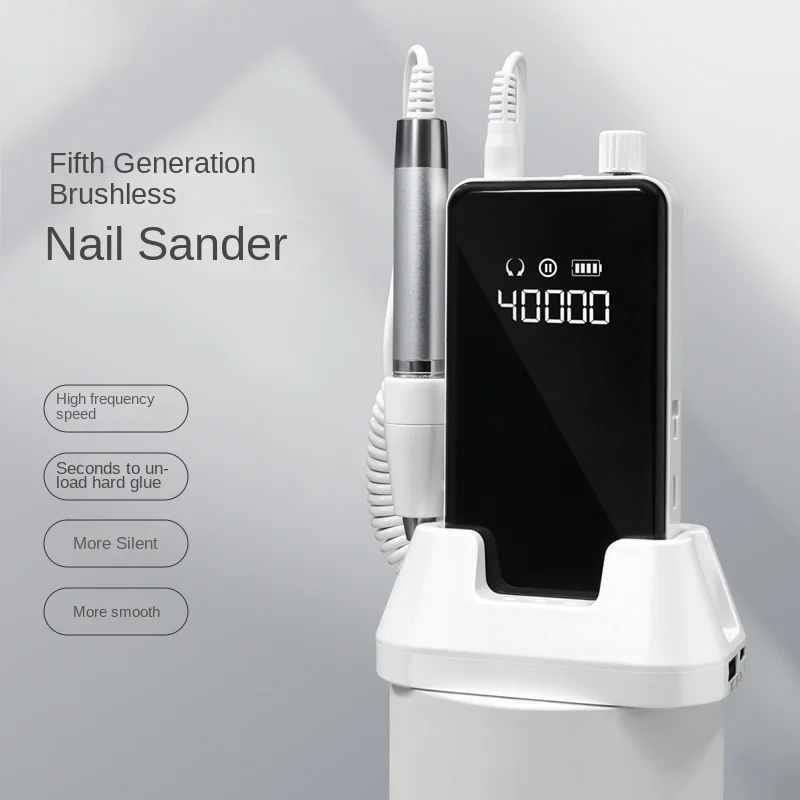 Professional Nail Drill 40000RPM Wireless Strong Portable Brushless Nail Drill Handpiece Cordless Electric Nail Drill Machine