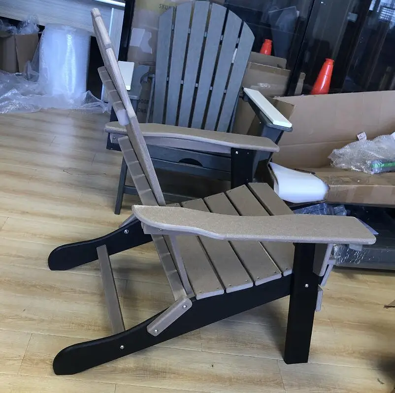  Складной пластиковый стул ADIRONDACK песочного/черного цвета