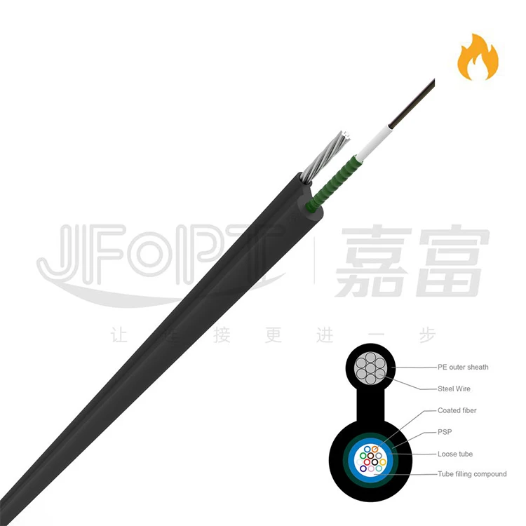 GYTC8S GYXTC8S armored 12 24 48 cores singlemode outdoor  Figure 8 self supporting fiber optic cable