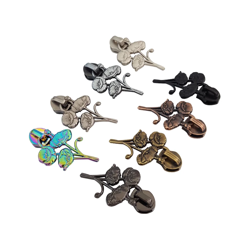 Double-sided Design Rabbit Puller #5 Nylon Zipper Colorful Zipper Pulls For Handbags Non-lock Zipper Head