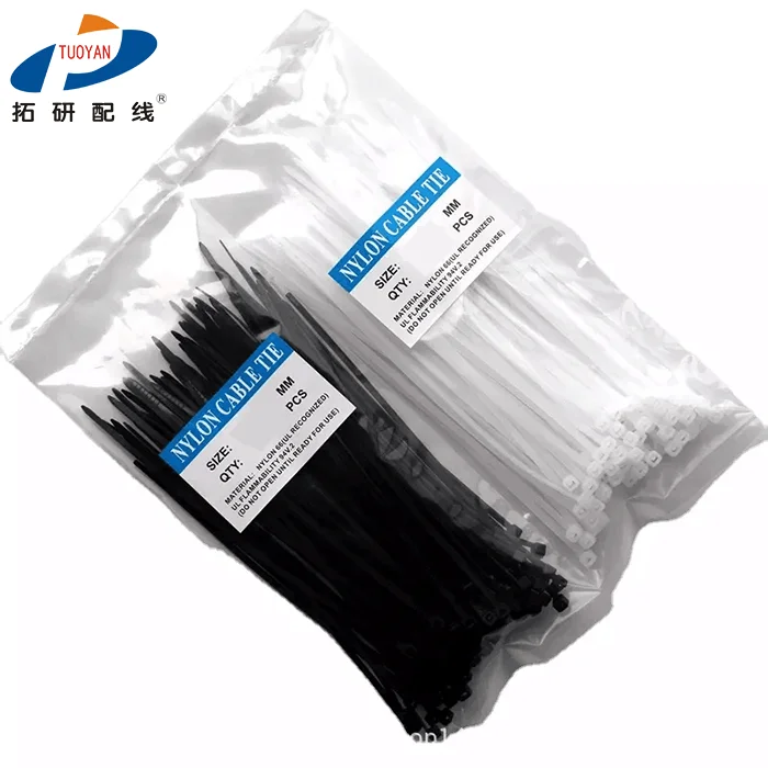 TUOYAN nylon cable tie nylon 100 pcs 3.6x250b PA6 PA66 nylon cable ties cable ties