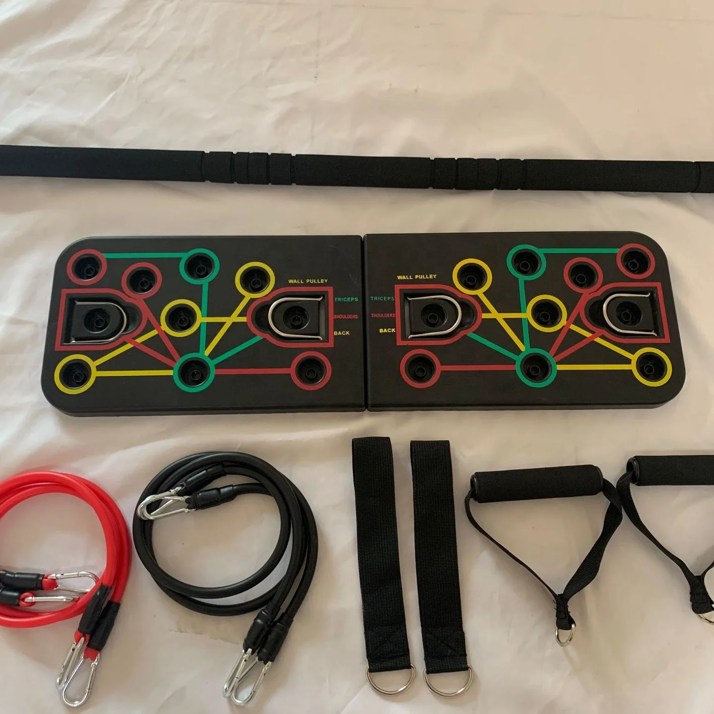 CHENGMO SPORTS 2024 factory price home gym multi station equipment foldable push up board with resistance bands and Pilates bar