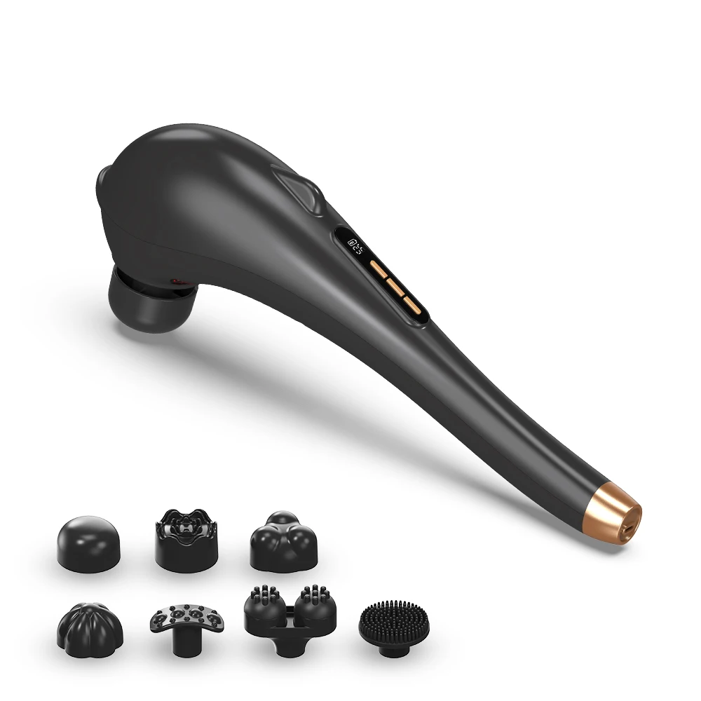 PL-628 Ekang Hot Selling Electric Deep Tissue Rechargeable Handheld Vibrator 7 Massage Heads Massage Hammer