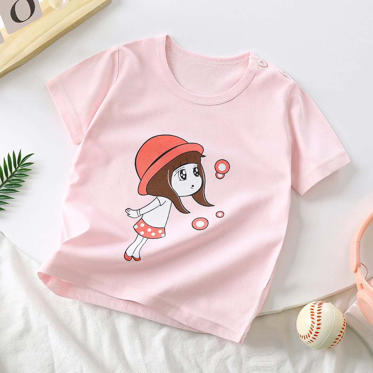 Toddler Baby Cotton Basic Layering T Shirt for Kids Shorts Sleeve Baby Skirt Top Design Summer T Shirt for Girls Boys Kids