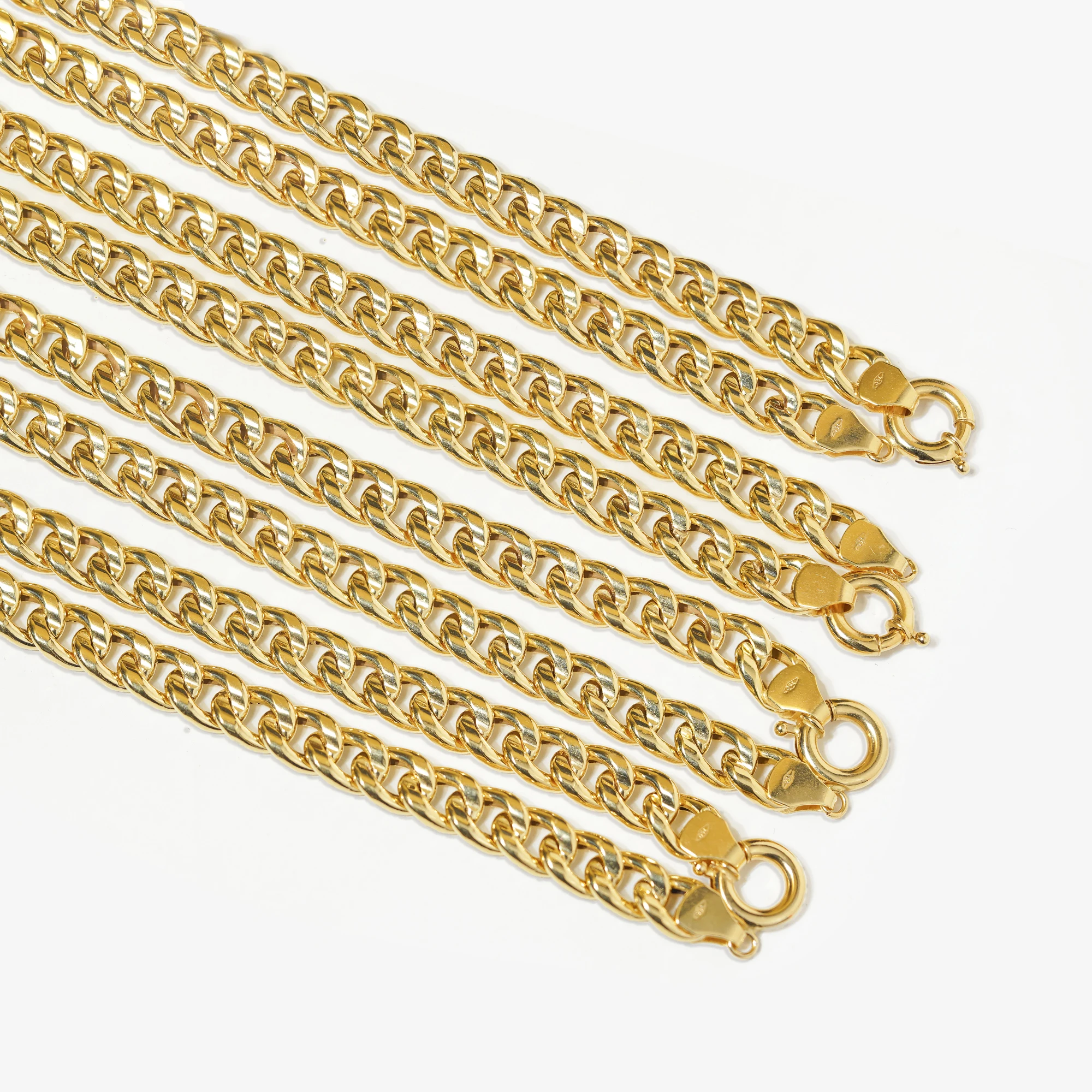 PCX Jewelry Hot selling 18k real gold jewelry manufacturer 18k solid gold Figaro chains necklace pure 18k real Necklace