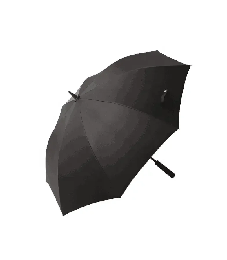 Large black UV protection golf umbrella custom logo auto open windproof straight handle golf umbrella