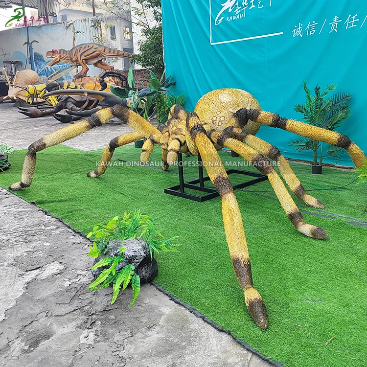 Factory Customized Hairy Spider Model Realistic 2.5M Animatronic Insects Large for Theme Park Display