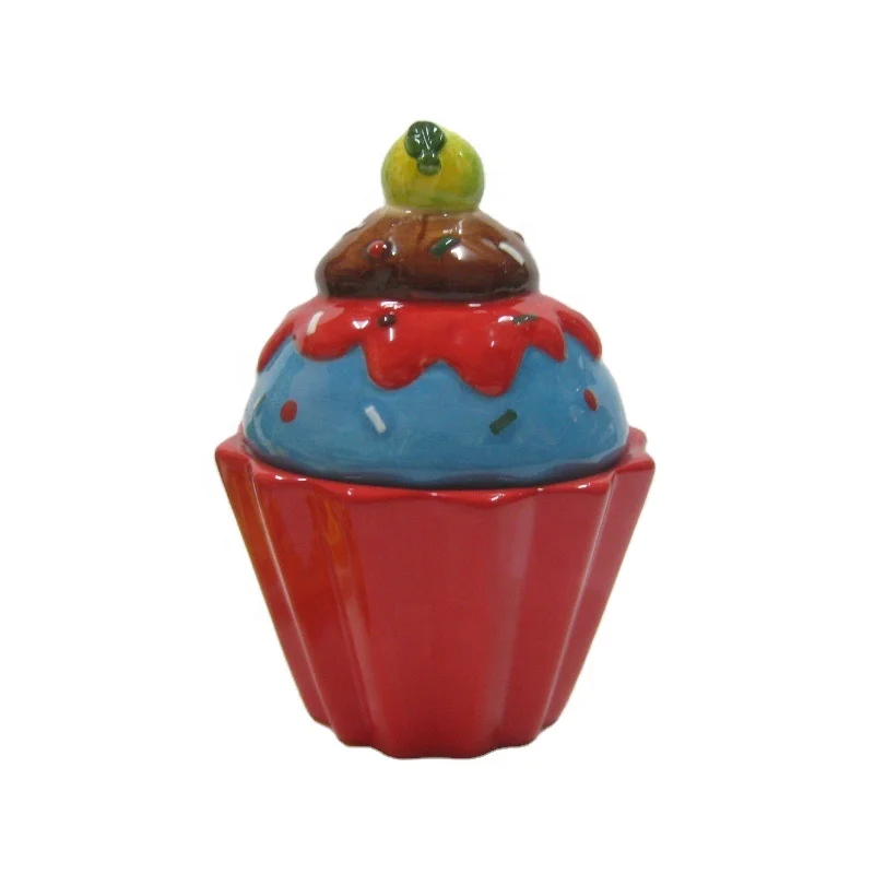 Dehua Factory Direct Hand Painting 3d Ceramic Colourful Ice Cream Shape Cup Mug with  lid