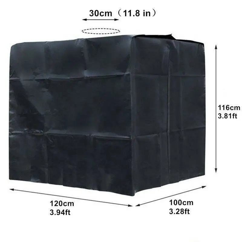 Heavy Duty Zipper IBC Rain Barrel Water Tank Protective Cover Waterproof Dustproof Outdoor Protective Covers