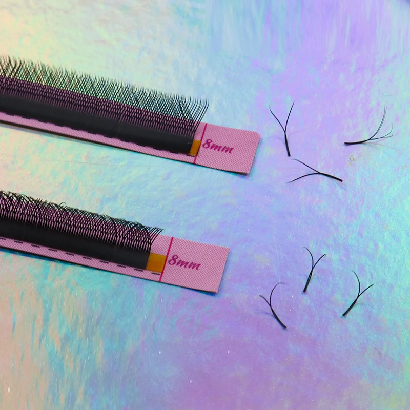 Korean Top Double Tip Pbt Fiber Eyelash Extensions 0.07 Y Lash B C curl Mega Volume pestanas yy shape lashes