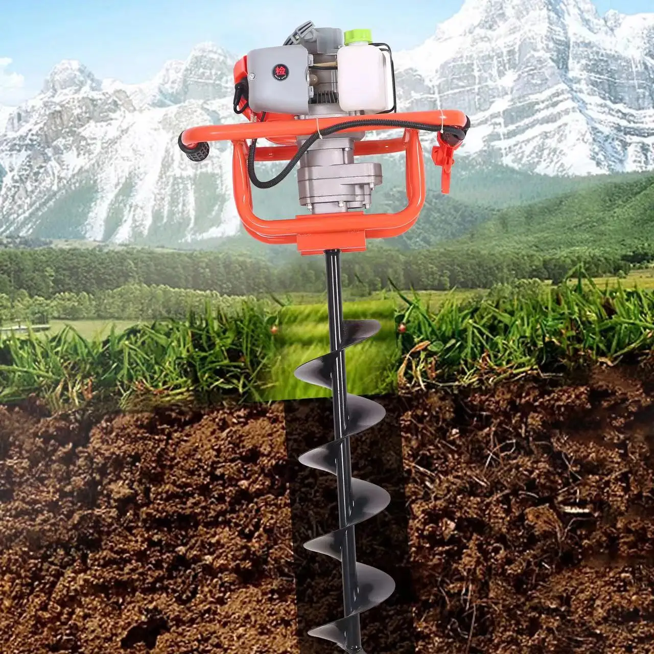 Safety Assured  52cc Ground Drilling Gasoline Earth Auger Hydraulic Manual Earth Auger