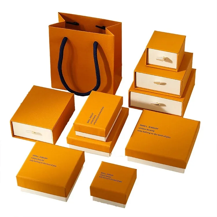 Custom Logo Slide Out Drawer Cardboard Paper Gift Jewelry Packaging Box Brooch Pendant Earring Bracelet Necklace Ring Boxes