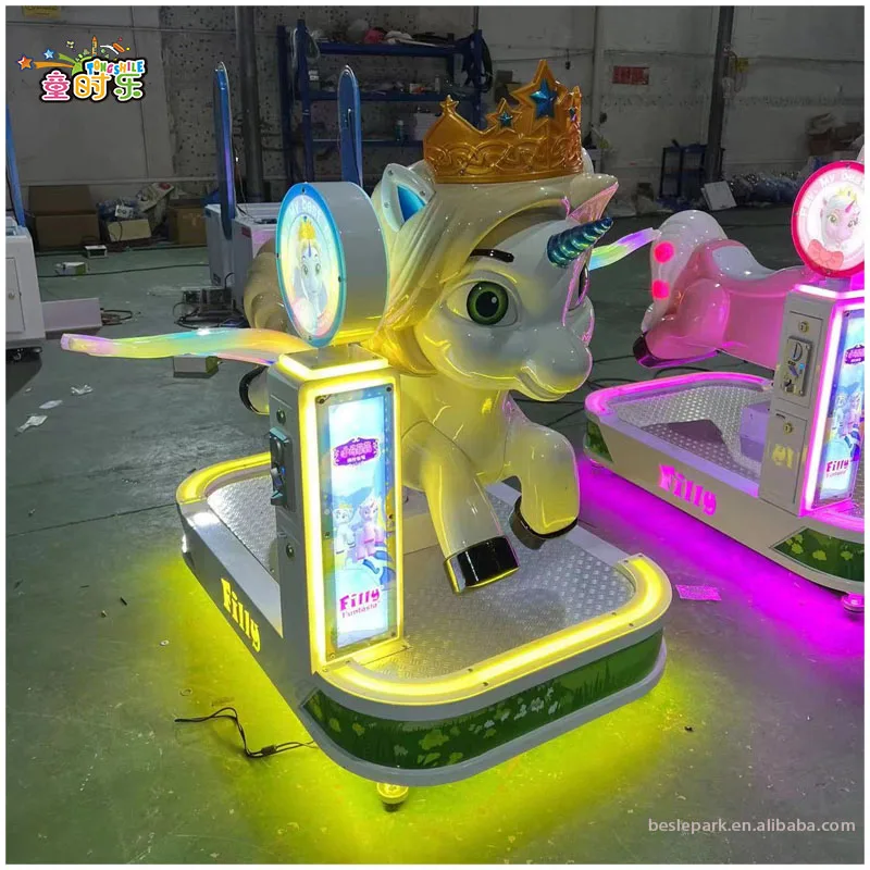 New design coin operated games kiddie rides small horse with MP 5 Screen