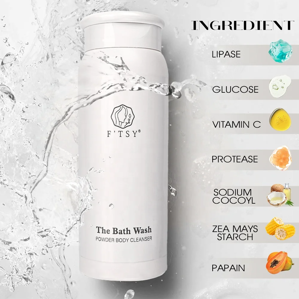 OEM Gentle Powder Body Cleanser Moisturizing Softer Body Wash Whitening Bath Care Powder