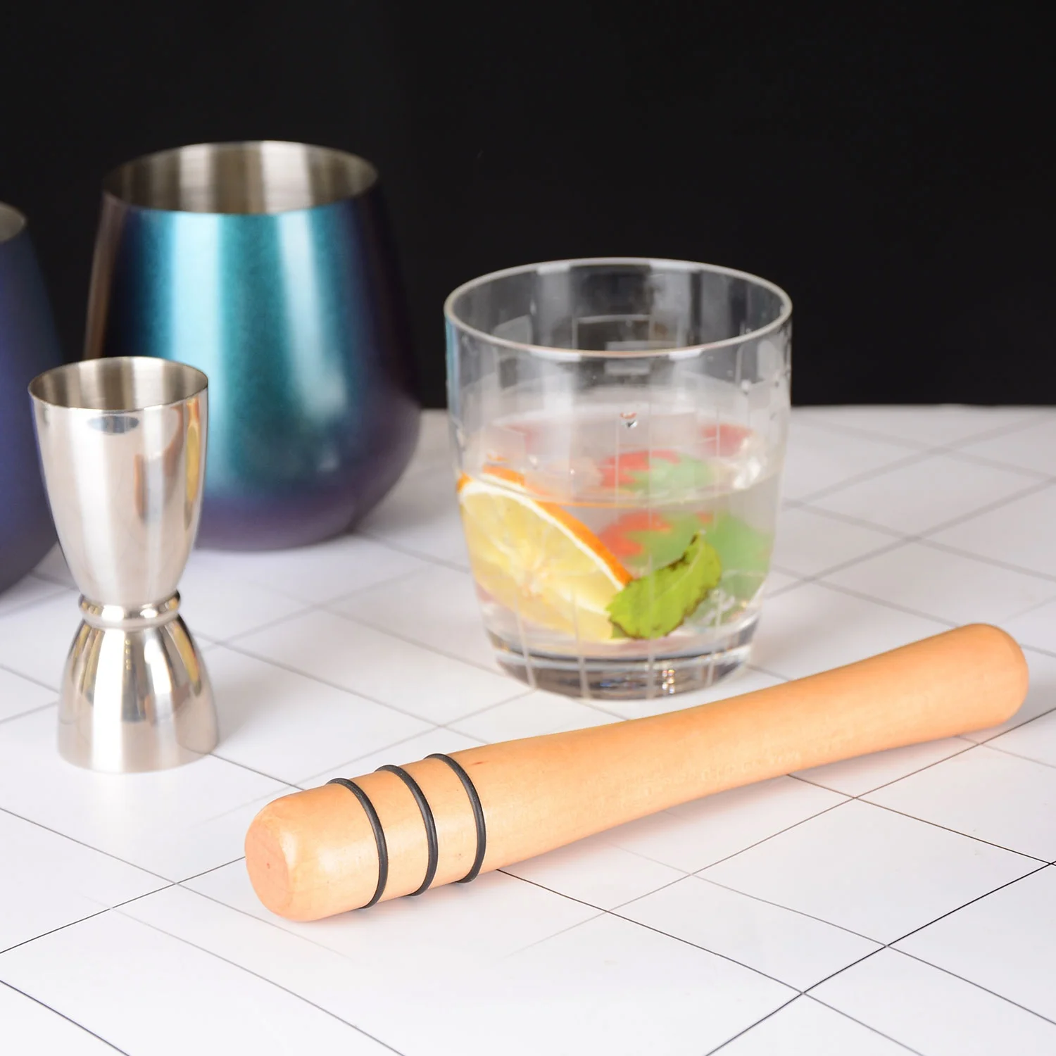 KLP High Quality Bartender Tools wooden Cocktail Bar Muddler Bar accessories