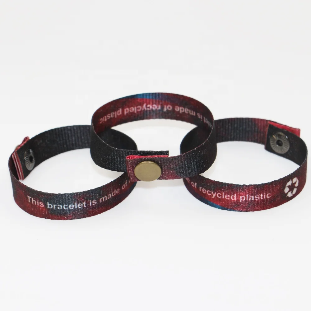 Eco friendly OEM ODM Recycled plastic RPET wrist bands for school