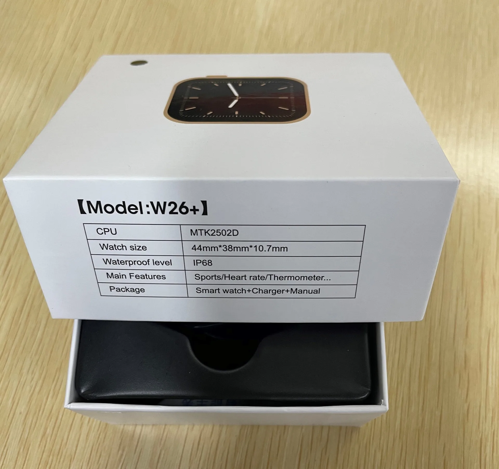 
Amazon Hot Sale W26 Support BT Calling Heart Rate Body Temperature Monitor Digital China Smart Watches W26Plus 