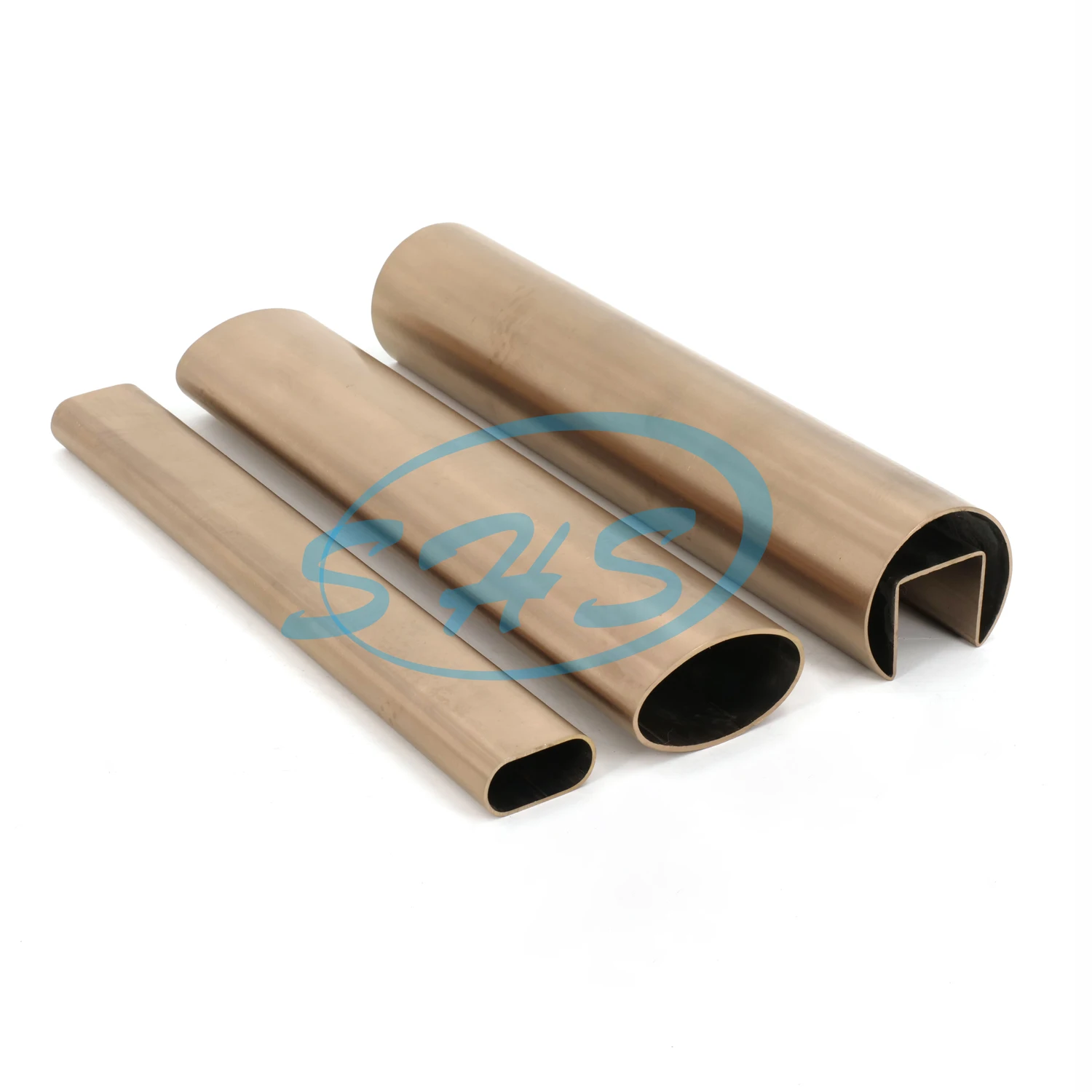 Hot selling PVD plated rose golden surface SS304 SS316 Grade stainless steel pipe with slot for glass railing system