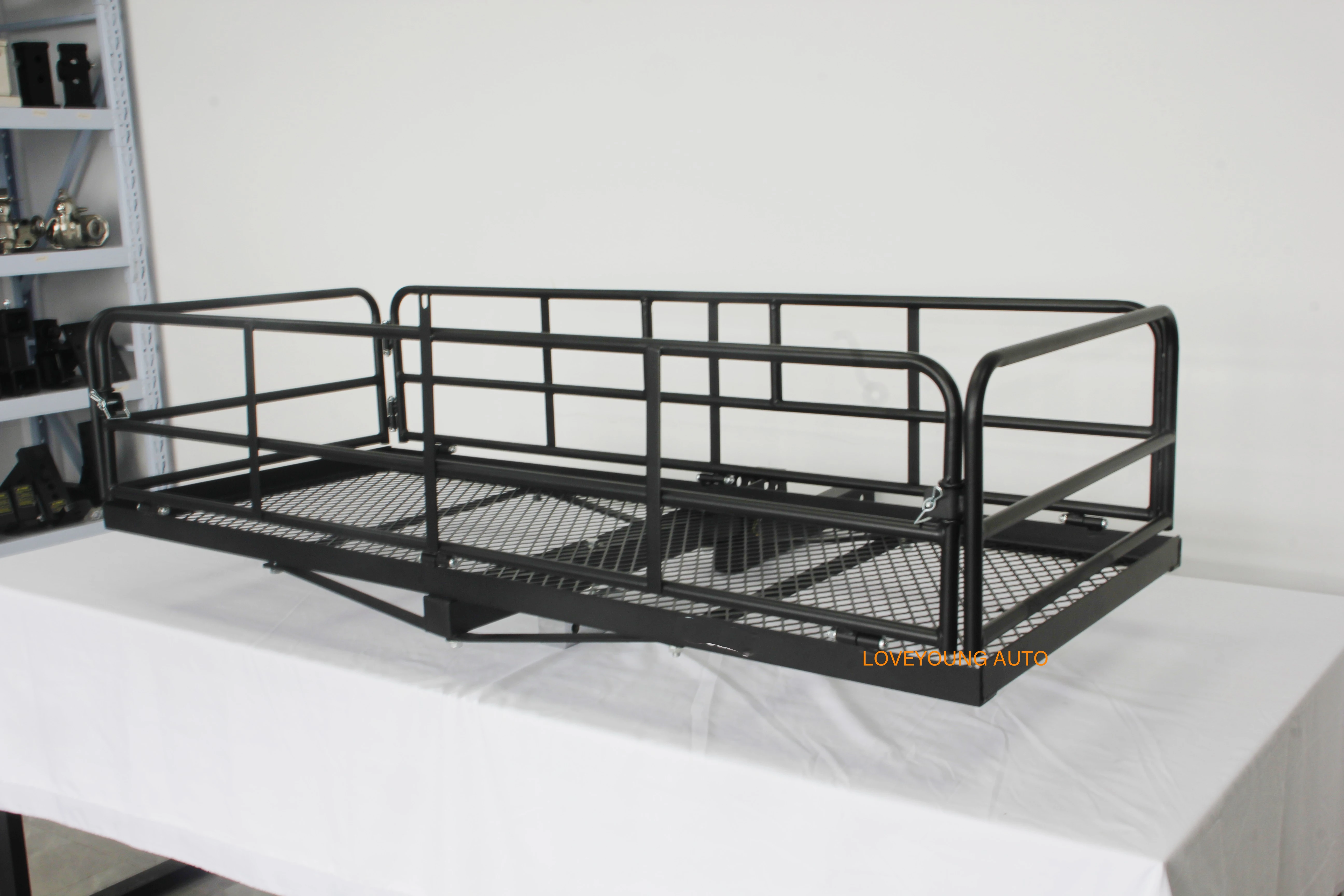 Heavy Duty foldable folding rear rack luggage trailer hitch mount cargo carrier basket for car
