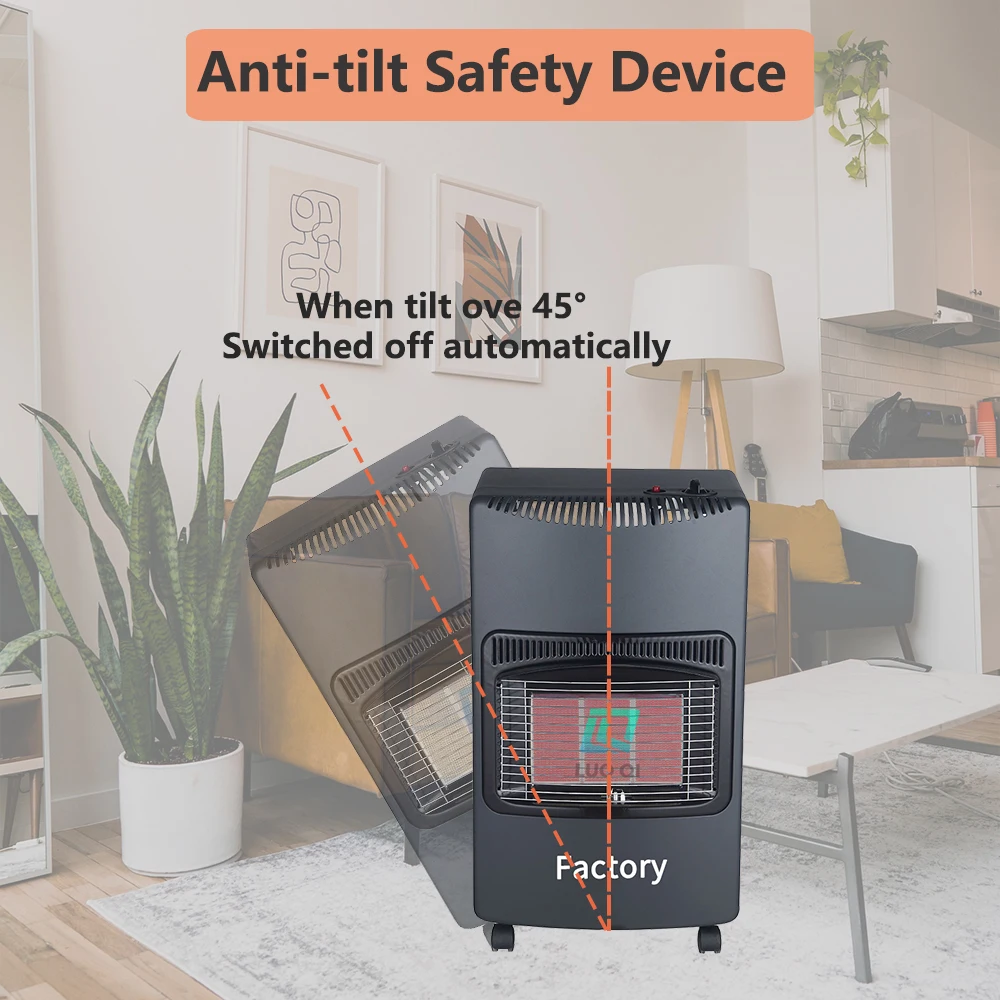 2024 New Style Indoor Electric Heaters Best Price Portable ODS Gas Room Heater 4 Wheels Easily Cleaned Lamp Tube Garden