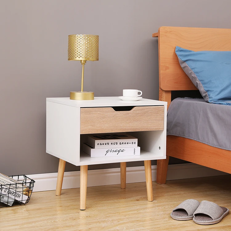 Hot Sale Bed Night Table Custom Solid Wood Bedside Table Modern Nightstand