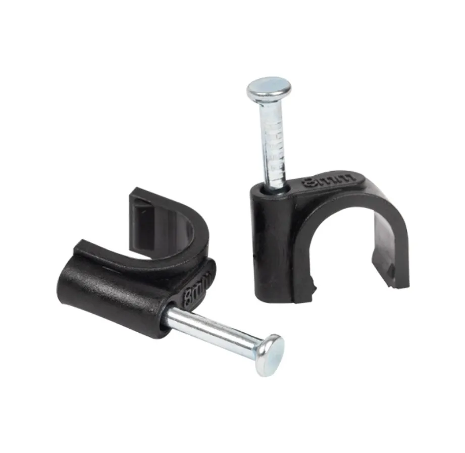 Прямая поставка с фабрики, Лидер продаж, черно-белый цвет, недорогие круглые пластиковые зажимы для электрических проводов 6 мм для крепления кабелей