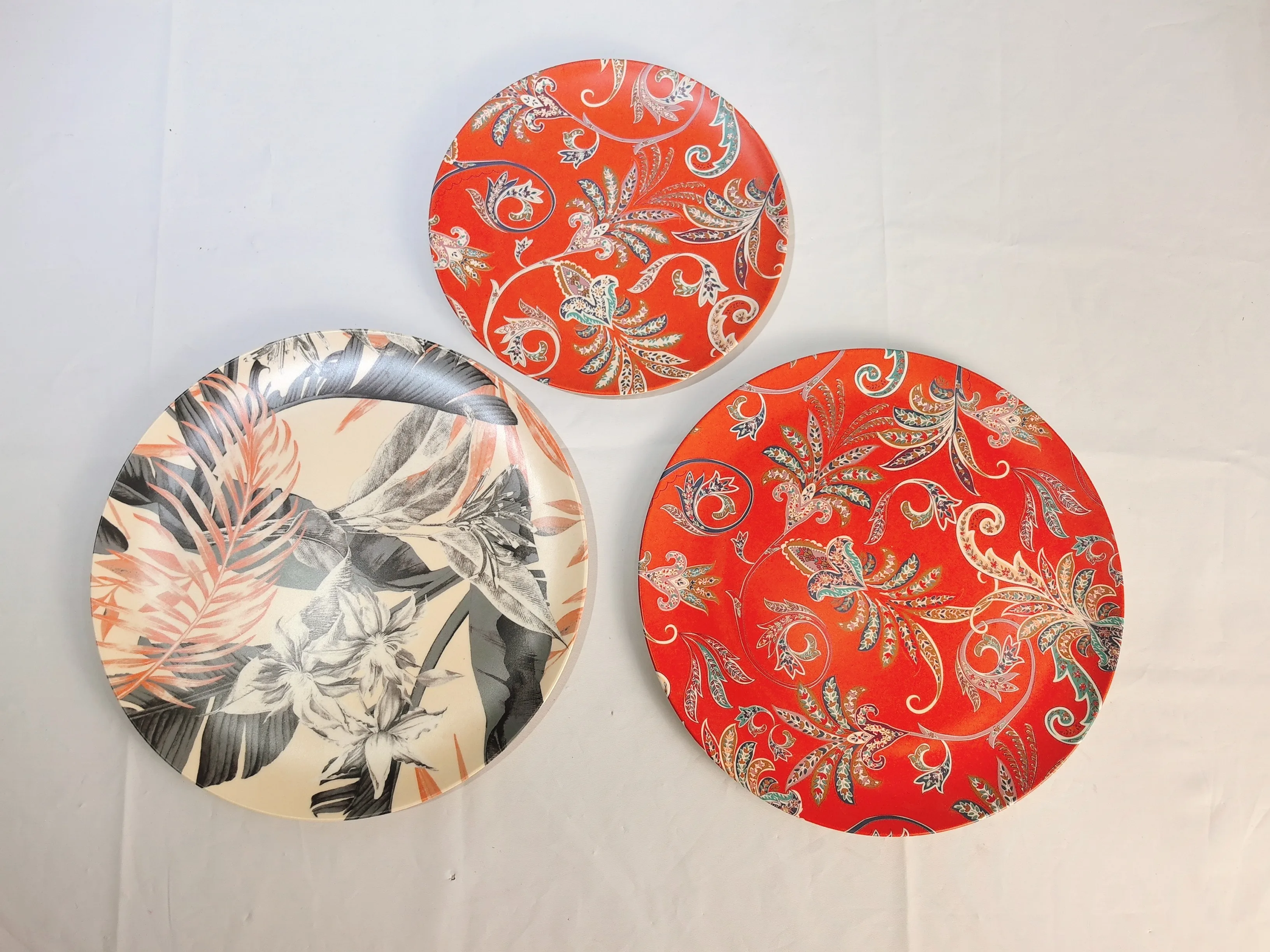 High Quality Bamboo Fiber Dinner Plates Nordic Ins Design Style Sustainable Classic Print Home Party