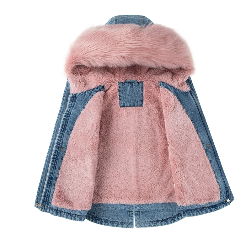 Wholesale Denim Jacket Kids Winter Coat Children Winter Jacket Girl Kids Winter Clothing For Girls