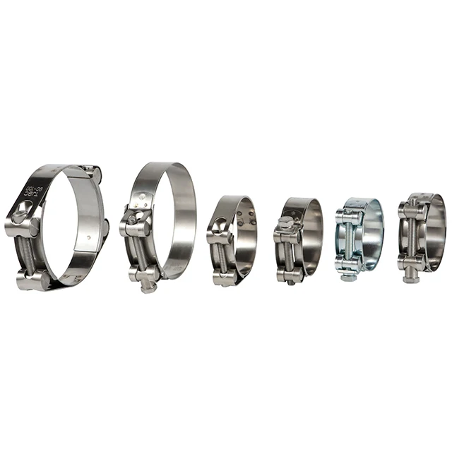 High Quality Single T-Bolt Heavy Duty Hose Clamp With Double Bands