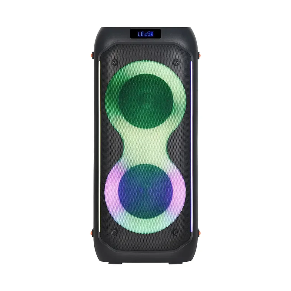 6.5 inch party dj karaoke wireless portable trolley speaker rechargeable battery pa system speakers with disco led light