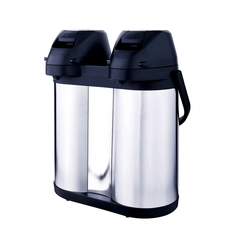 Stainless Steel Insulation Double Gallbladder Vacuum Airpot Beverage Shop Use Thermos Flask Air Pumping Tea Pots