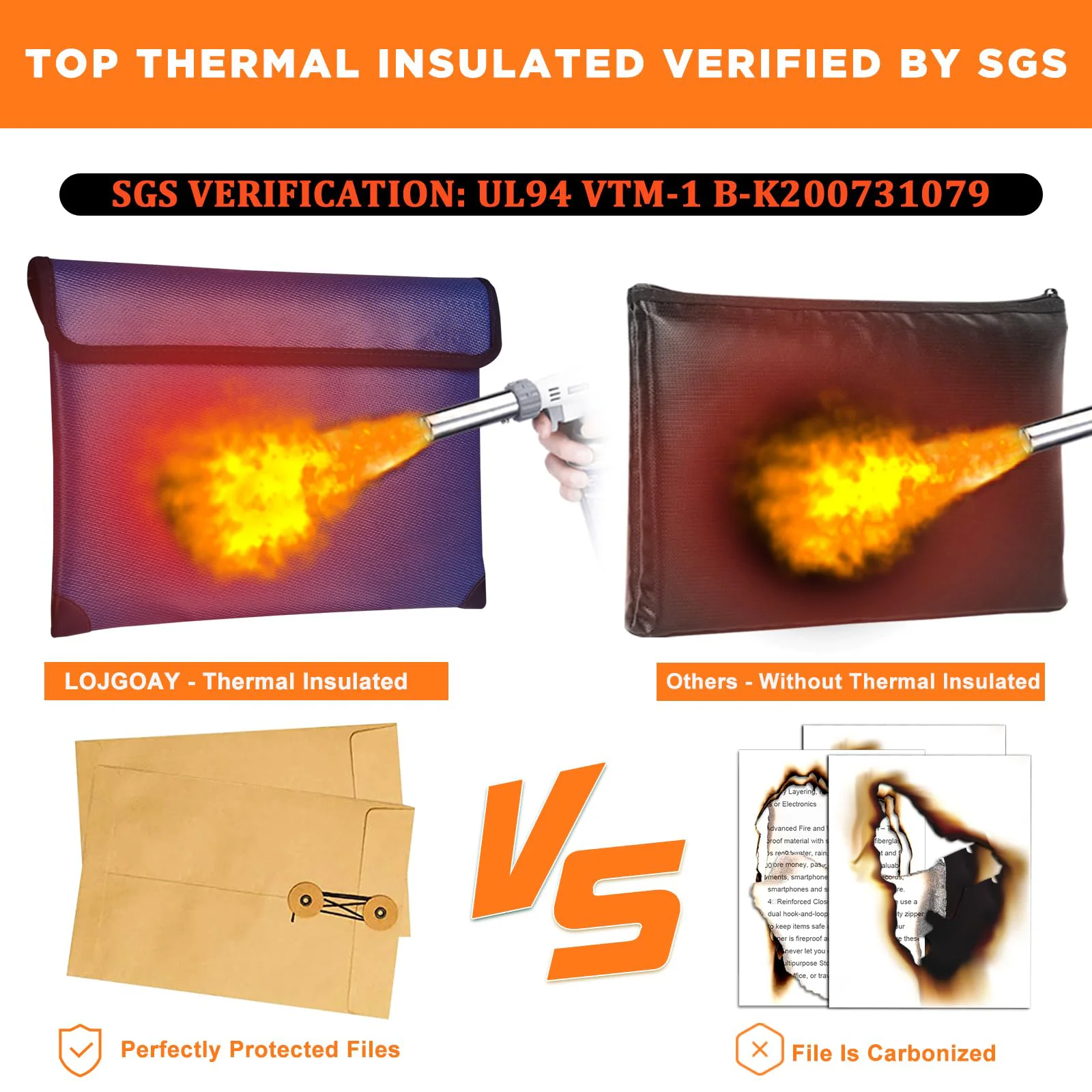 QQgift 2024 New OEM Custom 5200F Safe Storage Pouch Folder Money Pocket Zipper High Quality Waterproof Fireproof Document Bag