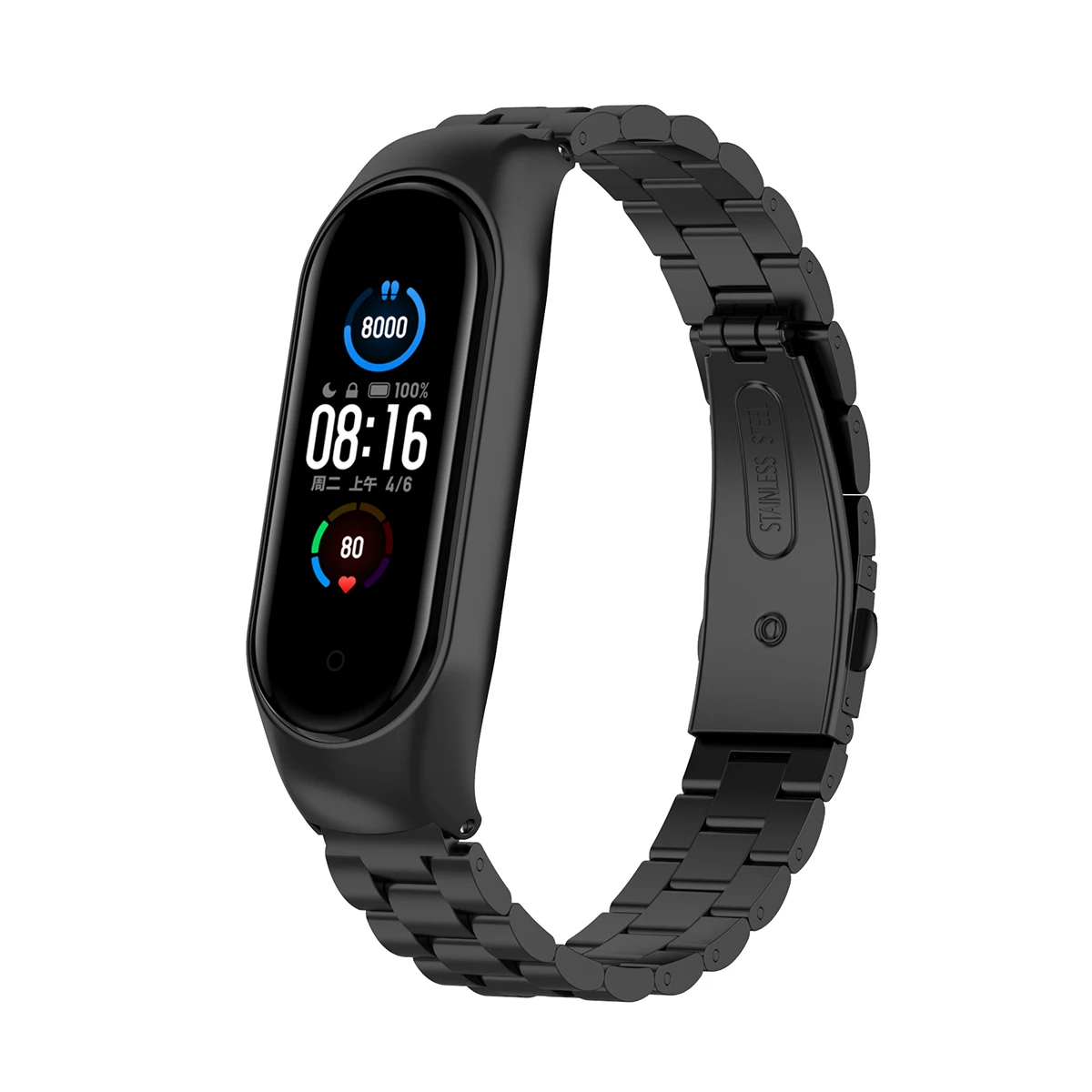 Металлический браслет из нержавеющей стали для Mi Band 5/6 ремешок наручных часов