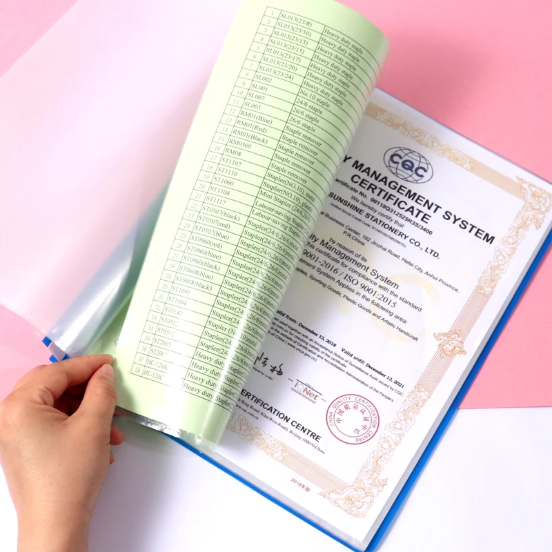 Foska Hot Sale Good quality A4 Document File Folder PP Plastic Clip Waterproof Transparent Office Stationery PP Documents Folder